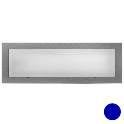Φωτιστικό Επίτοιχο Ορθογώνιο LED 1.3W 230V Μπλέ φως Αλουμινίου Γκρι IP54 3-973764